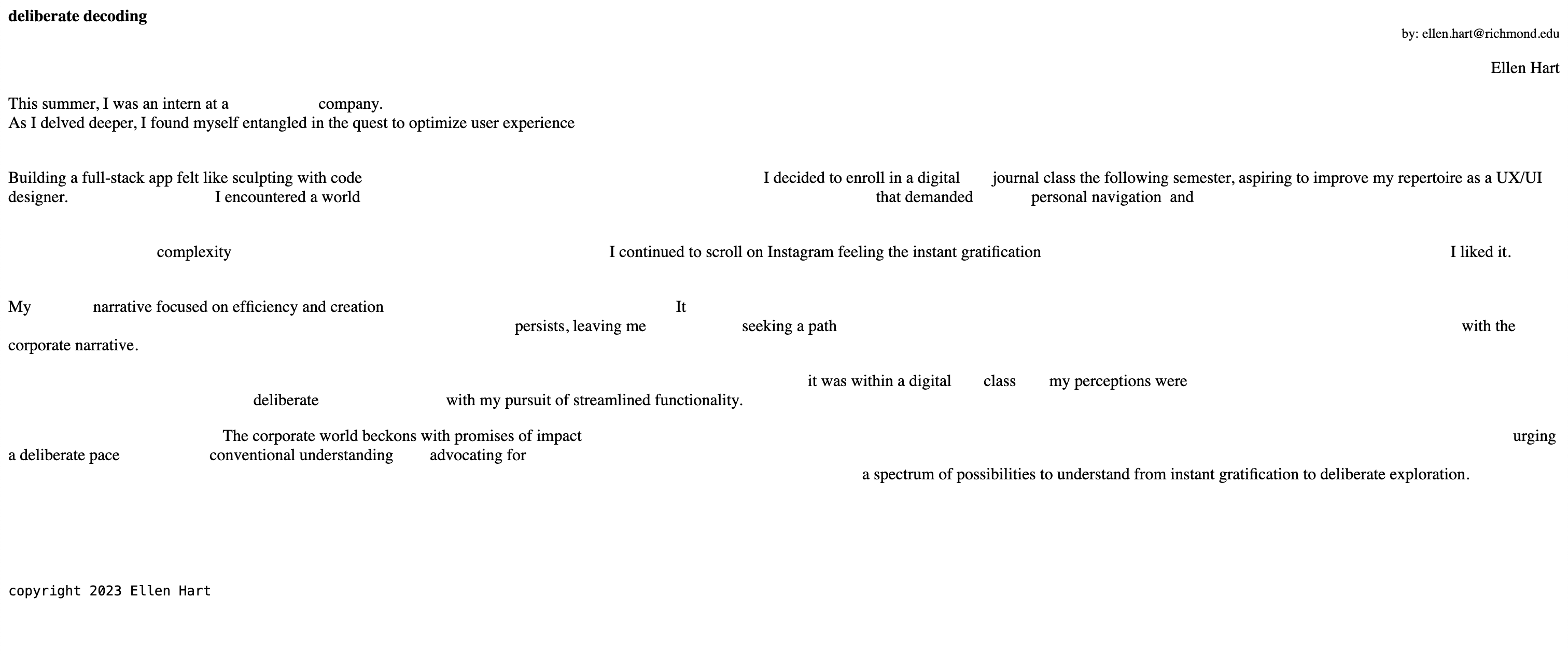 Deliberate Decoding